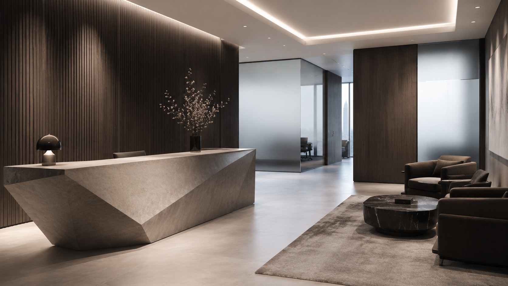Luxury private office reception